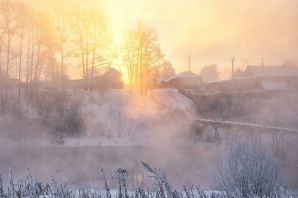 Морозное утро в деревне картинки