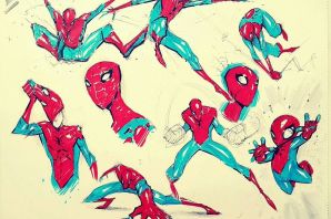 Картинки для срисовки человек паук легкие