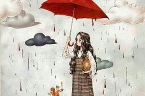 Человек с зонтиком картинка