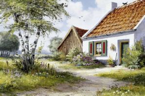 Деревенский домик картинка