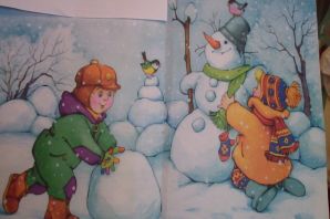 Заяц и снеговик сюжетные картинки