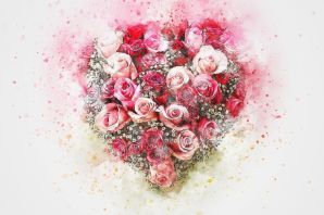 Букет цветов сердечком картинки