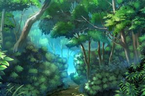 Мультяшный сказочный лес картинки