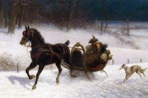 Картинки лошади с санями зимой