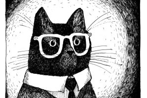 Картинки черный кот в очках