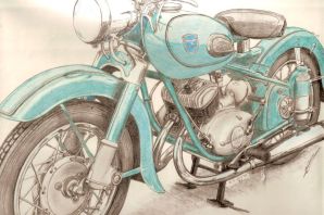 Картинки мотоцикла карандашом