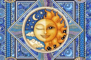Солнце и луна вместе картинка