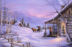 Зима ночь деревня картинки