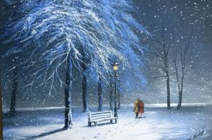 Картинки зима вечер