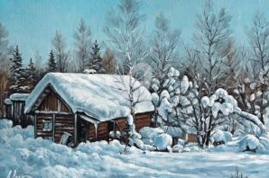 Картинки деревня зимой в снегу