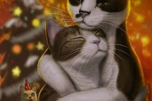 Картинки любовные с котиками