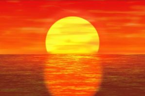 Картинка оранжевое солнце