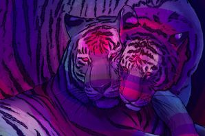 Картинки фиолетовый тигр