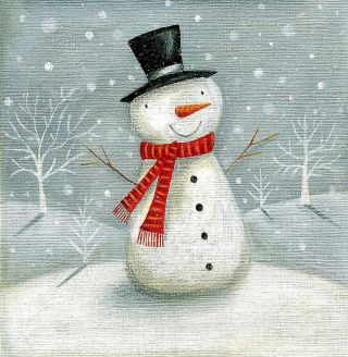 Снеговик картинка для открытки