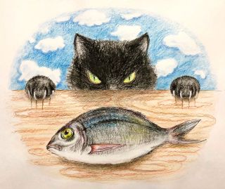 Кот с рыбой картинки