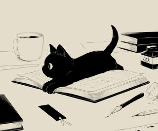 Черно белая картинка кошка