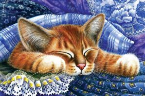 Картинки спокойной ночи с кошками