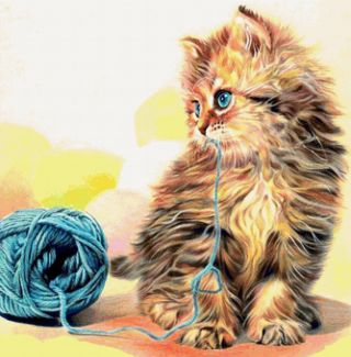 Картинка котенок с клубком