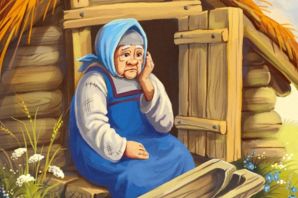 Картинка бабушка в окошке из сказок