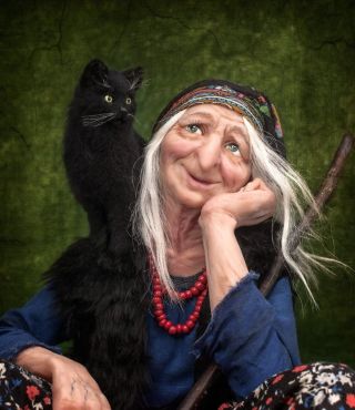 Картинки бабушка с котом