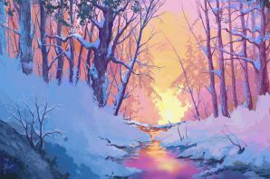 Лес зимой картинки рисунки
