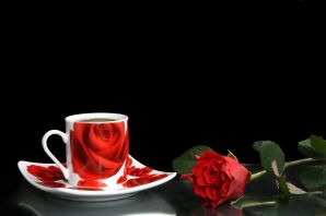 Красивые розы и кофе картинки