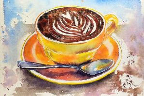 Картинка чашка кофе и шоколад