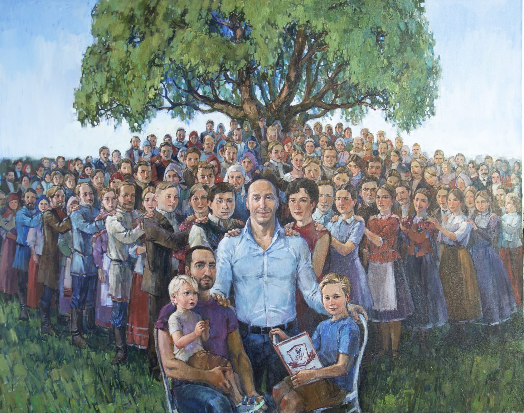 Вновь родственник. Большая семья живопись. Портрет большой семьи. Картина большой семьи. Картины с изображением семьи.