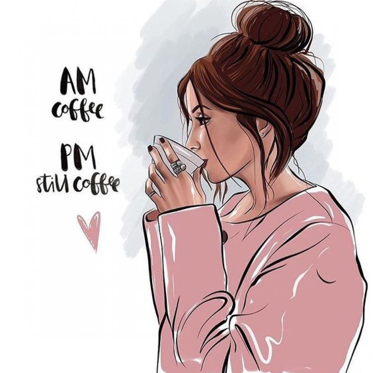Девушка с кофе иллюстрация