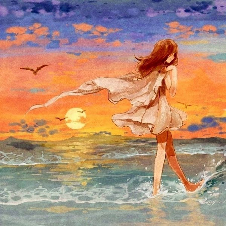 Девушка рисует море