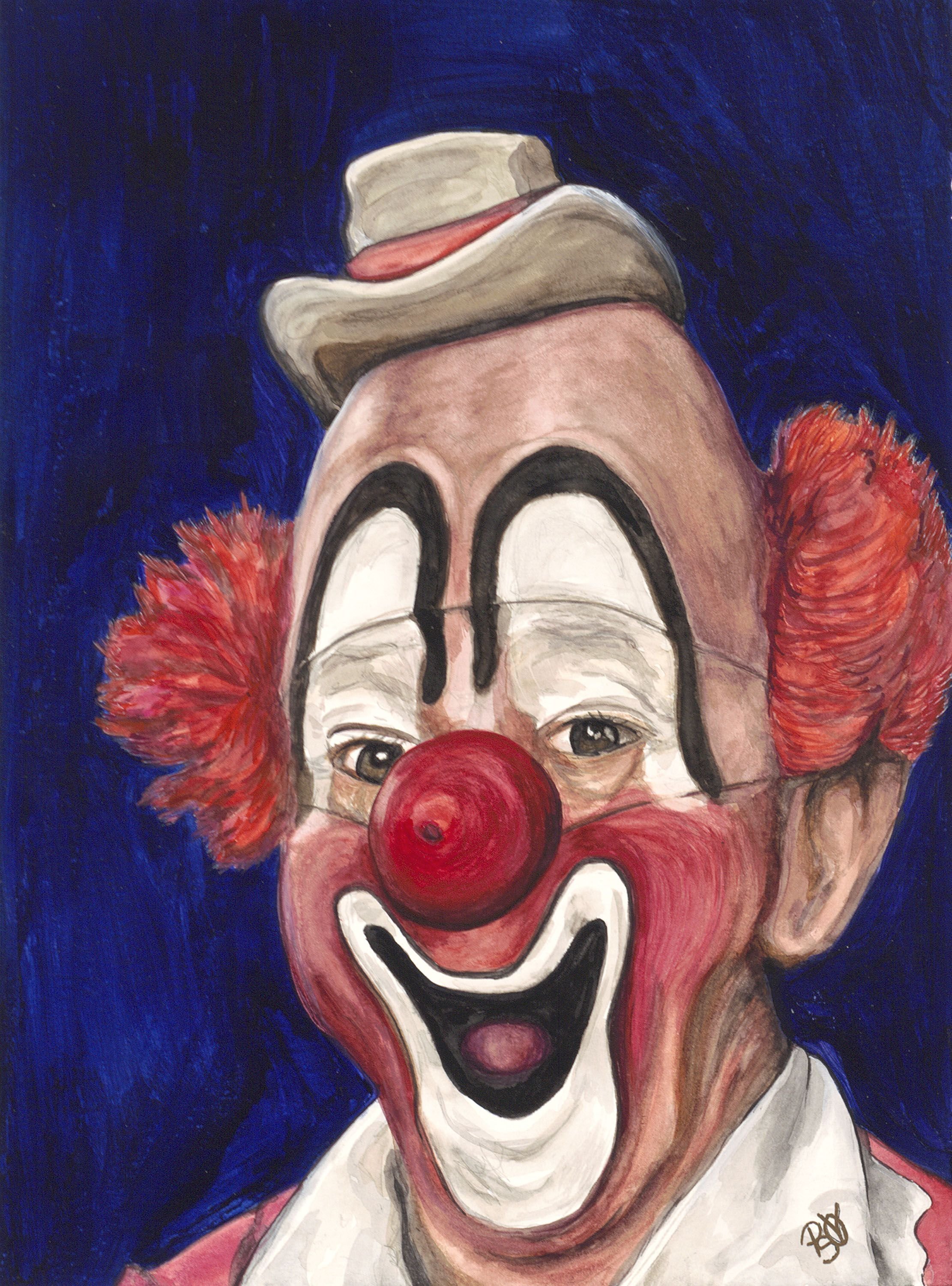 Клоуны тихо. Великий клоун Пальячи. Грустный клоун. Портрет клоуна.