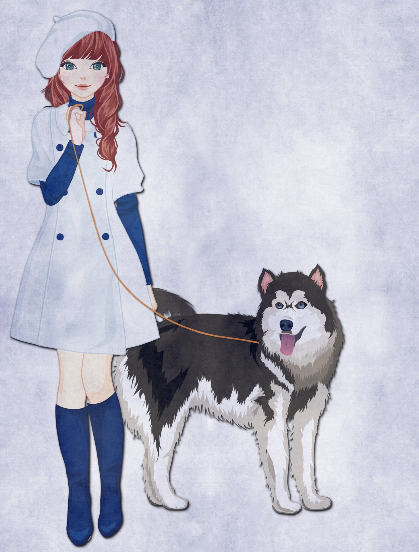 Девочка с собакой из лайка