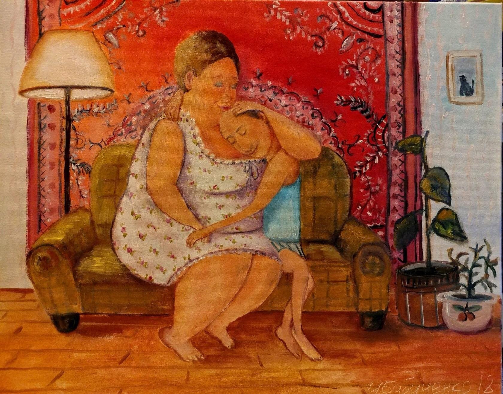 Про толстую жену. Картины художницы Ирины Бабиченко. Юмористическая живопись.