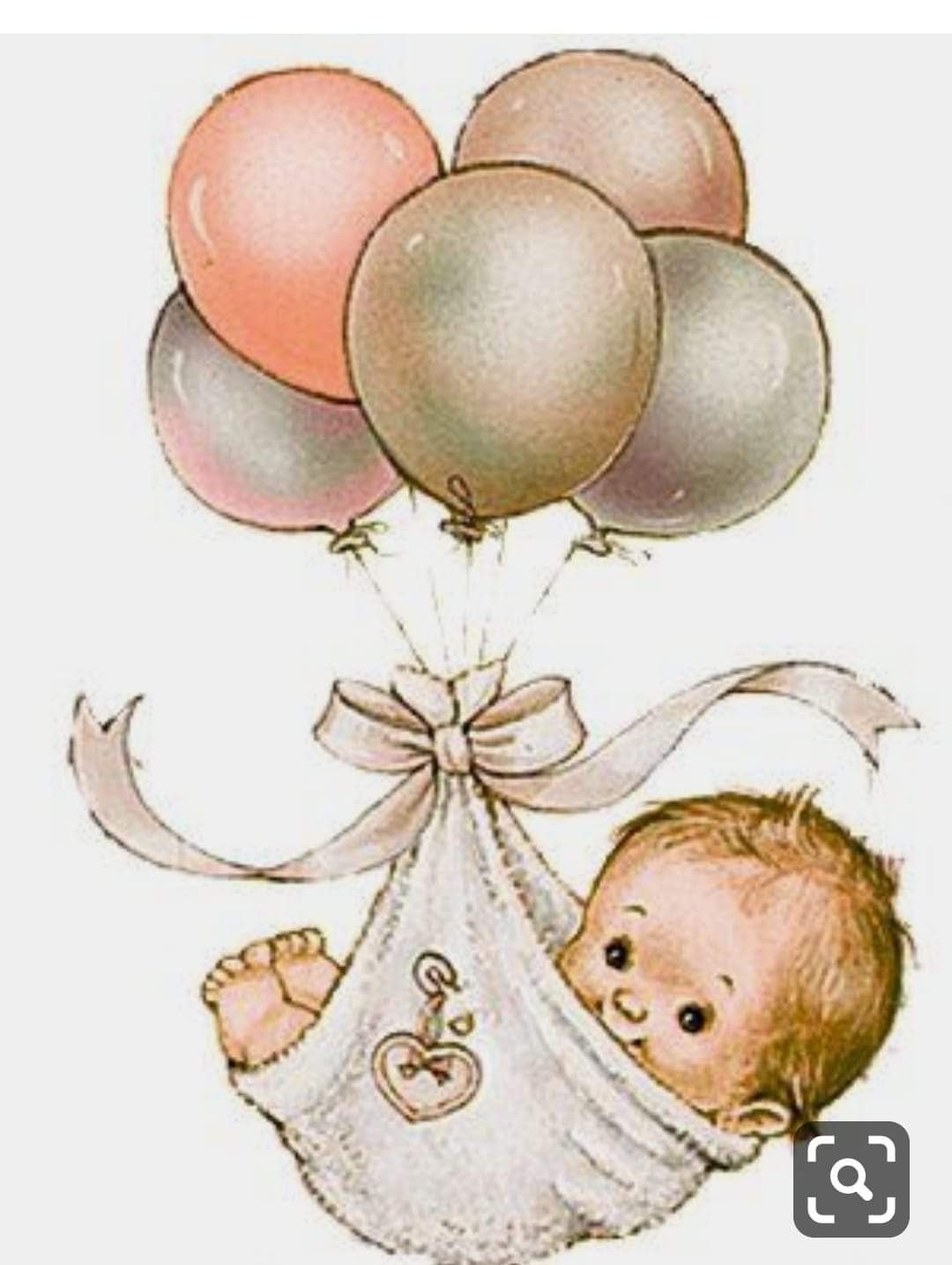 Рождение ребенка акварель
