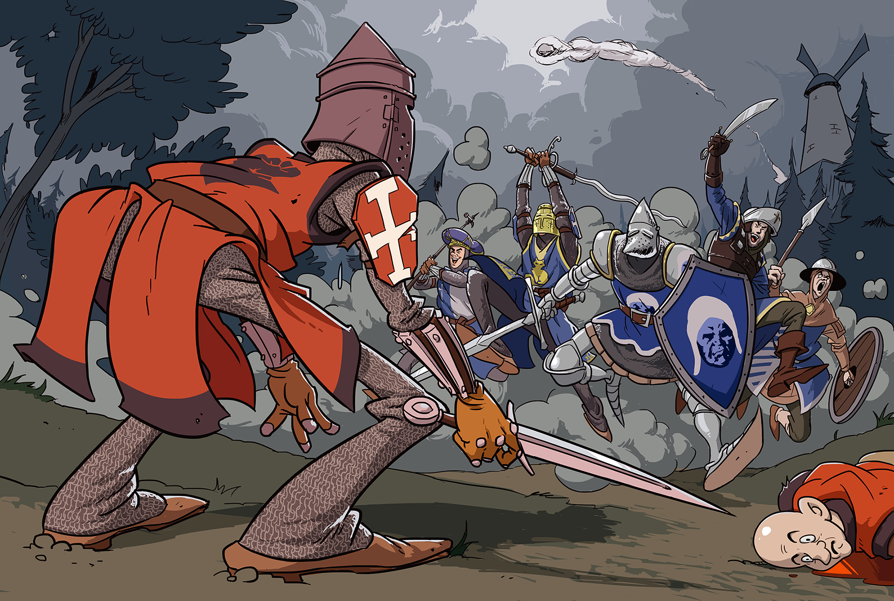 Включи про рыцарей. Комиксы про средневековье. Смешной рыцарь. Средневековье арты. Комиксы про рыцарей.