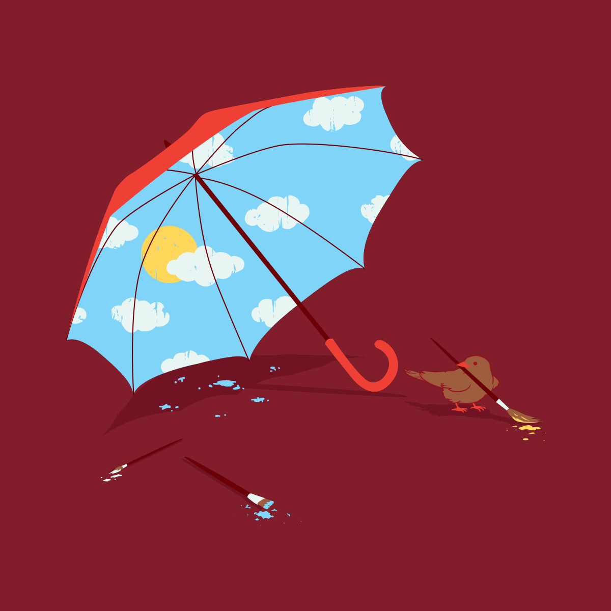 Веселые зонтики. Картина зонтики. Зонтик арт. Зонт рисунок. Разноцветные зонтики живопись.