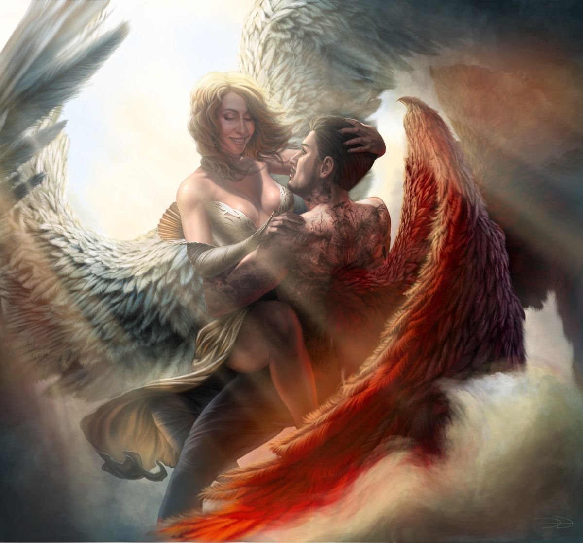 Ангел и демон романтика. Вики и Люцифер арт секрет небес. Секрет небес Люцифер ангел. Секрет небес Люцифер и Вики. Вики ангел и Люцифер.