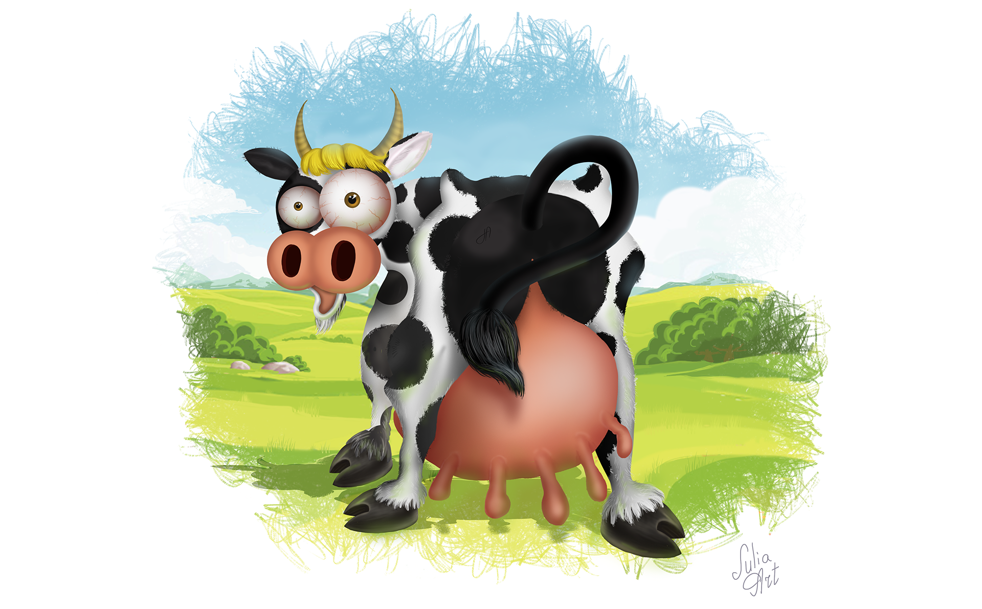 Картинка веселая корова - 75 фото