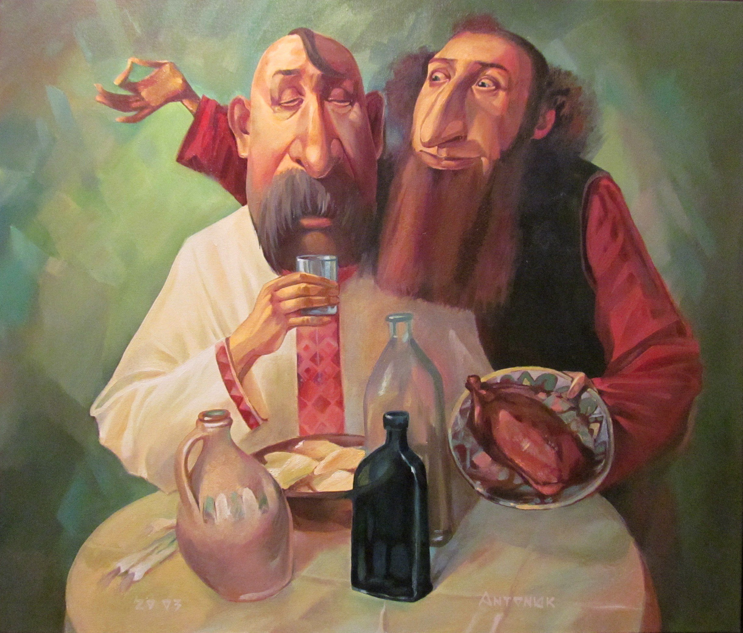Еврей и чай. Картины еврейских художников. Еврей картина.