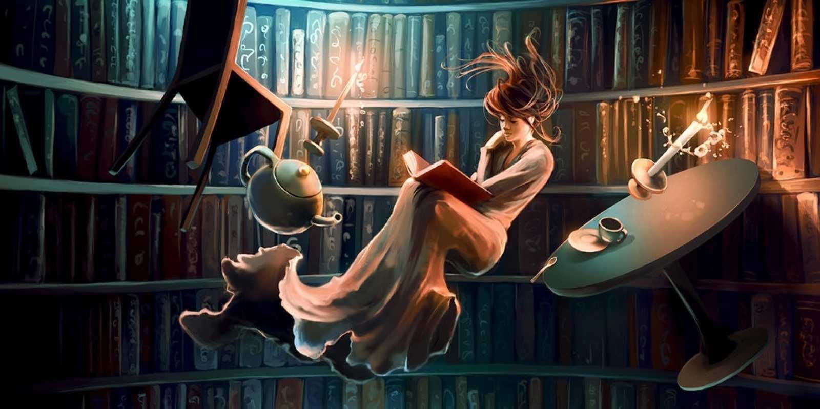 Легкое фэнтези для чтения. Сирил Роландо художник. Иллюстрации к книгам. Интересные арты. Девушка с книгой арт.