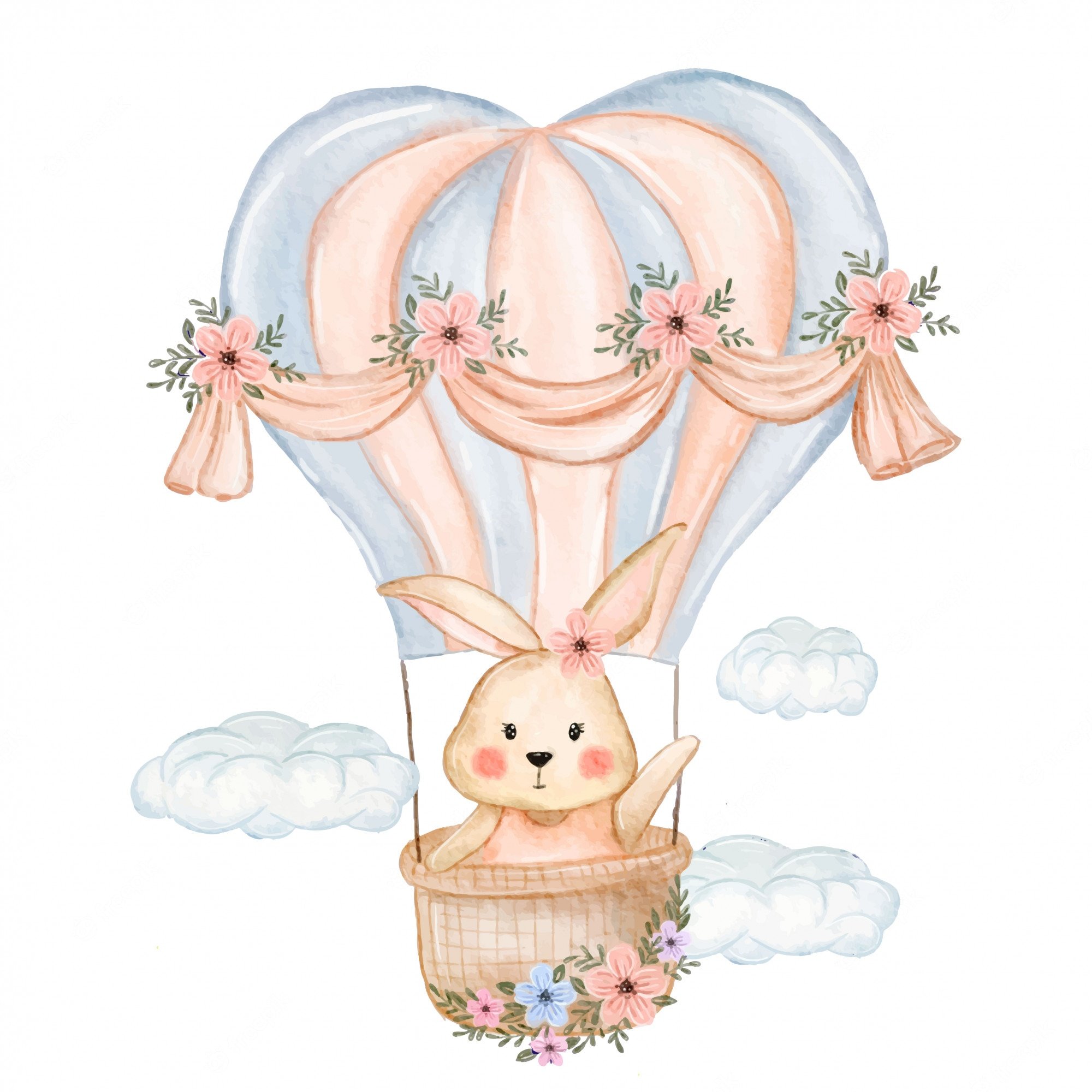 Зайки на шаре. Милые детские иллюстрации. Нежные детские иллюстрации. Зайчик на воздушном шаре. Зайчик с воздушными шарами.