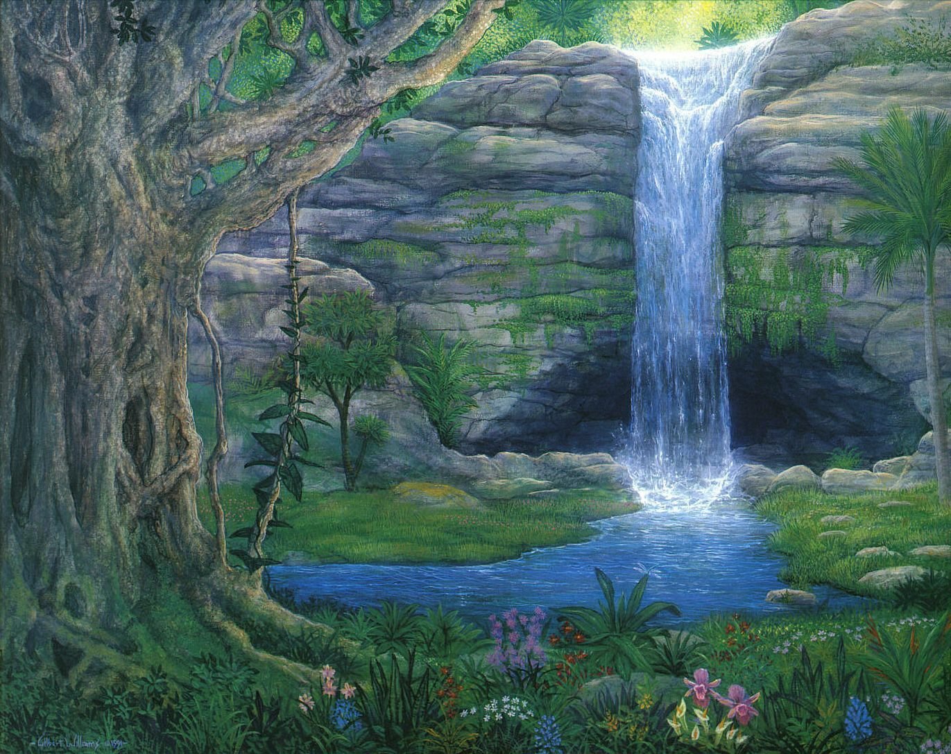 Живая вода озера. Водопад рисунок. Водопад рисунок для детей. Сказочный водопад. Водопад в сказочном лесу.