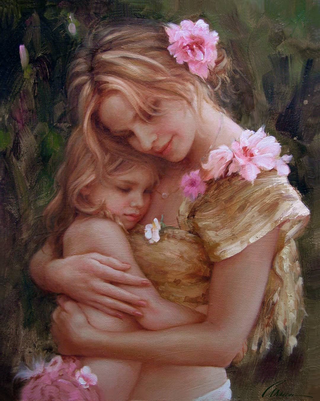 Дочь любит девочку. Художник Mark Arian дети. Мать с ребенком.
