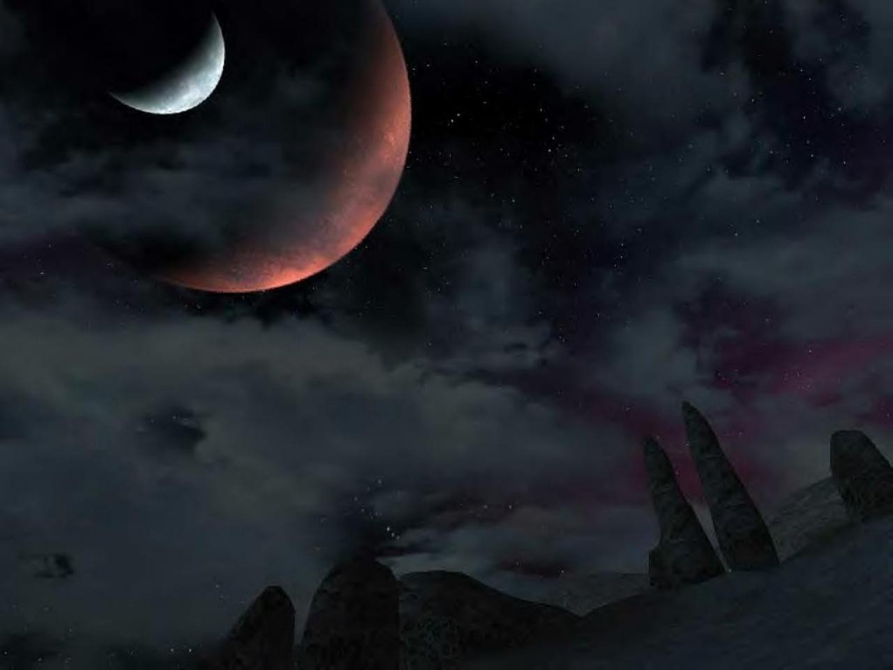 Две луны время. 2 Луны в the Elders Scrolls. Две Луны. Две Луны на небе. Три Луны на небе.