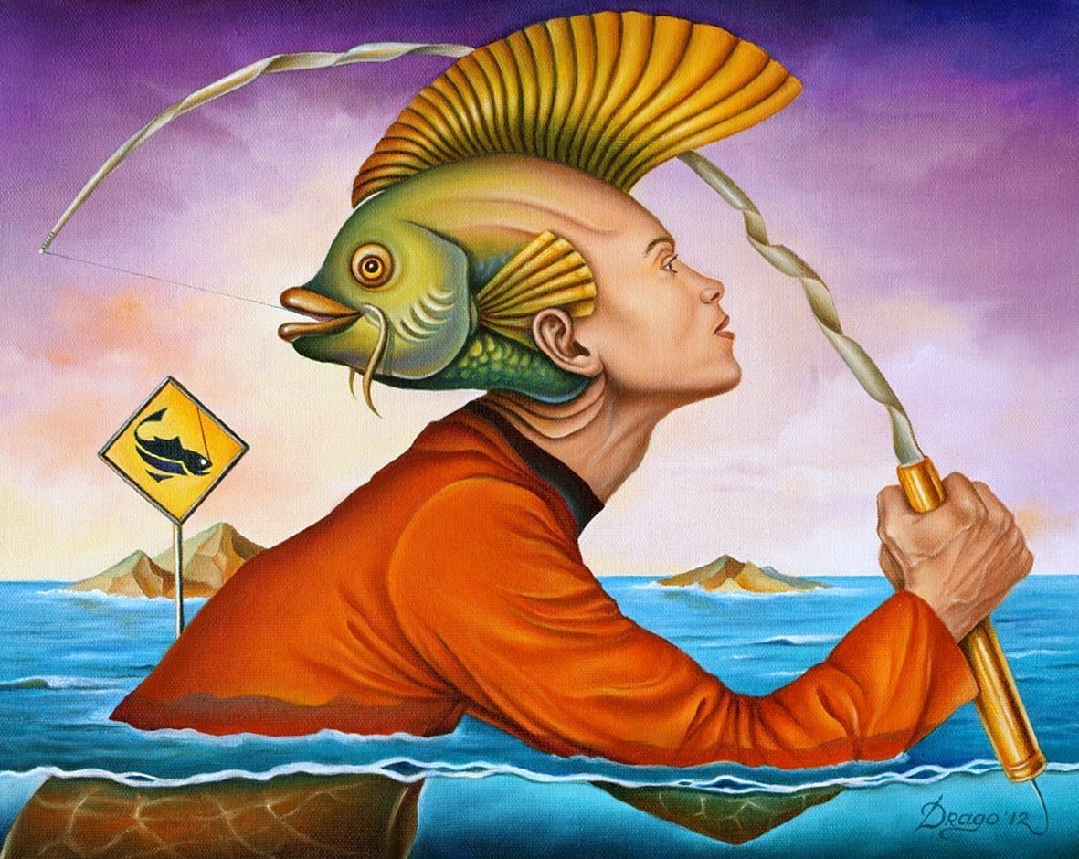 Кармическая рыба. Бретон художник сюрреалист. Андре Бретон картины сюрреализм.