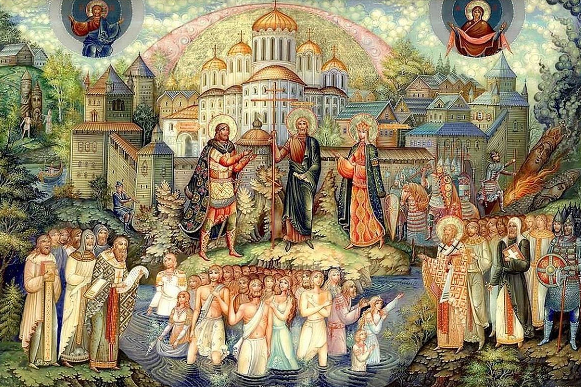 Восточные славяне принятие христианства. 988 Крещение Руси Владимиром.
