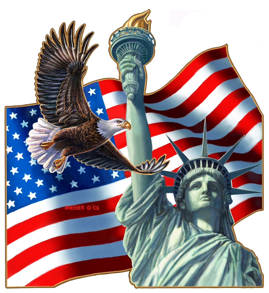 1970 год символ сша. Орёл с флагом Америки и статуя свободы. Флаг Америки со статуей свободы. Америка статуя свободы с флагом Америки. Американские символы.