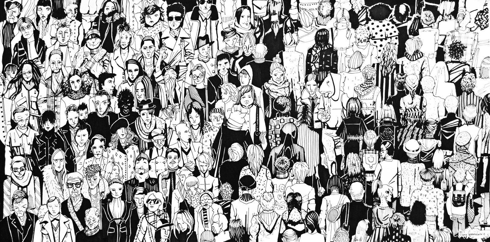 Жизнь в массовке манга. Много людей арт. Толпа Манга. Толпа рисунок. Много людей черно белые.