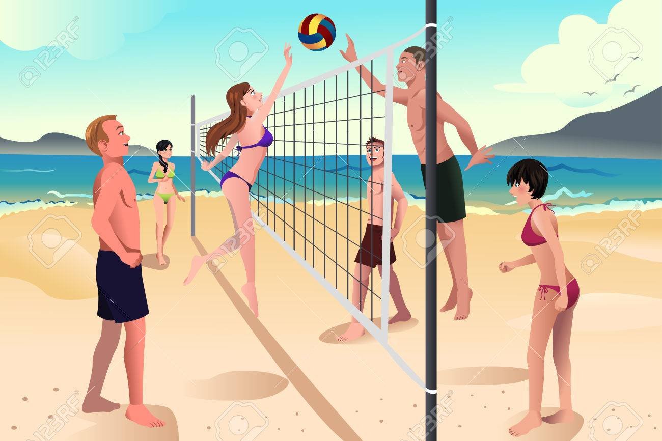 Пляжный волейбол рисунок