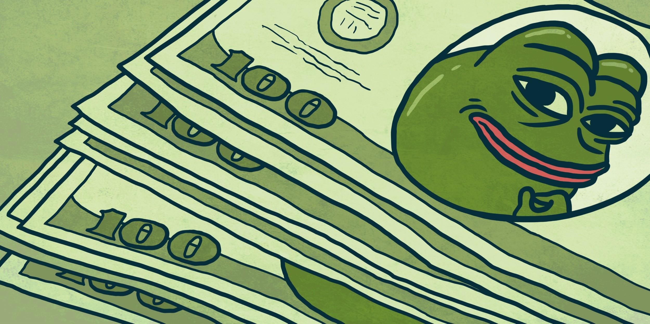 Смеха деньги. Лягушонок Пепе с деньгами. Нарисованные деньги. Деньги иллюстрация. Мемы про деньги.